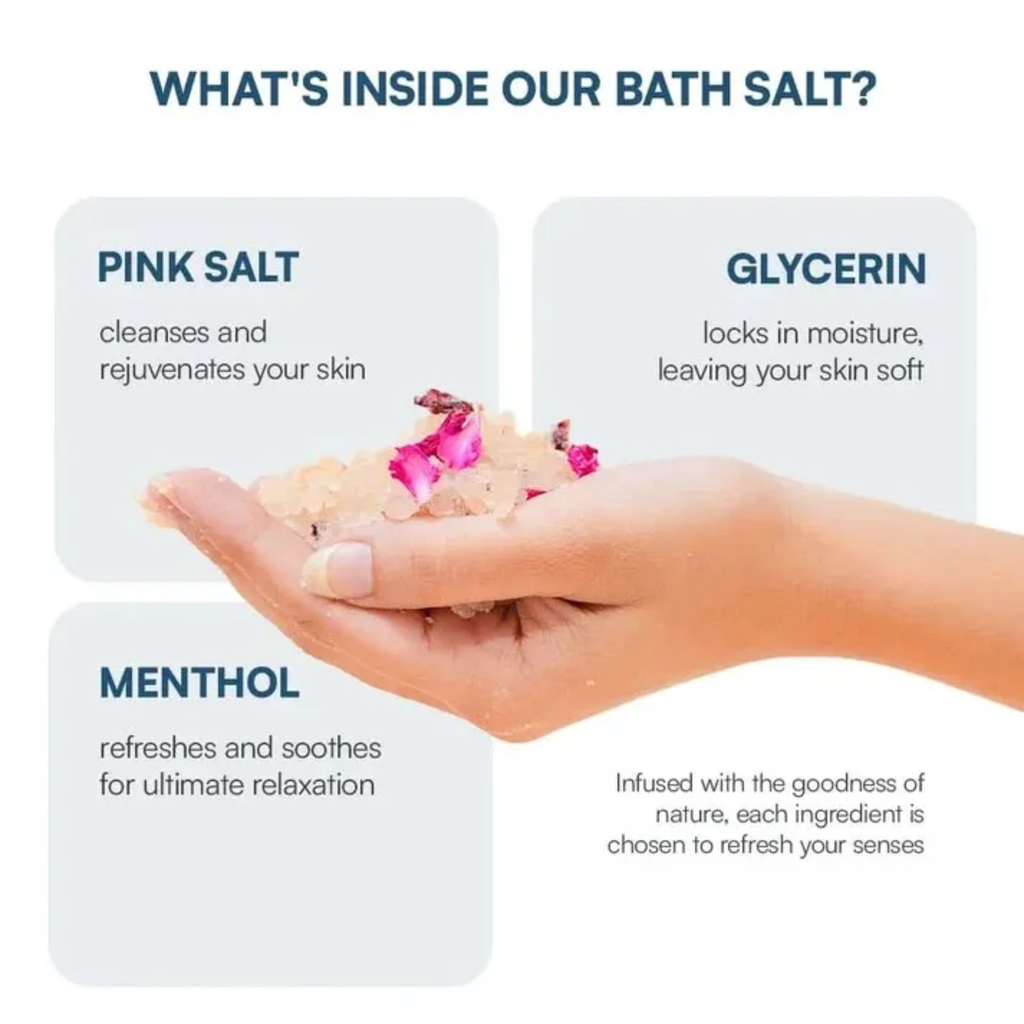 Bath Salt with Epsom & Pink Salt | Better Sleep, Muscle Recovery, Stress Relief | 400g